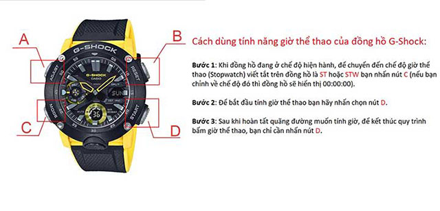 Cách sử dụng tính năng giờ thể thao của đồng hồ G-Shock