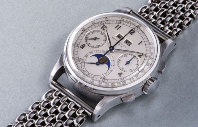 Đồng hồ Patek Philippe Reference 1518 sở hữu lịch vạn niên và vỏ thép hiếm.