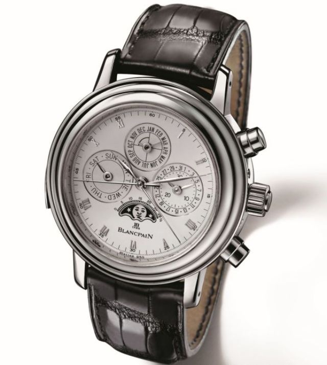 Đồng hồ Blancpain 1735 Grande Complication với vỏ bạch kim và dây da cá sấu.
